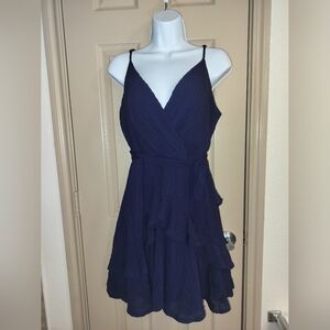 Navy ruffled Mini Dress